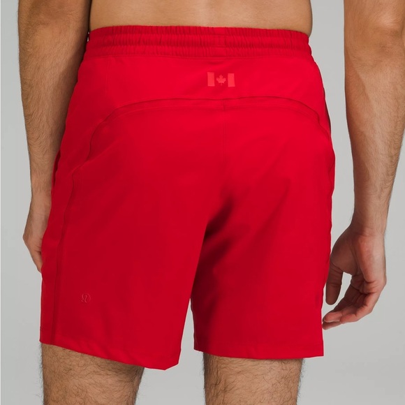 LULULEMON - Men’s Red Pace Breaker Linerless Short 7”, Team Canada Collection XL - Picture 2 of 6